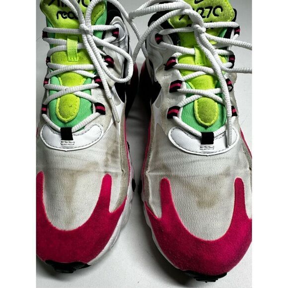 Nike Womens Air Max 270 React Hyper Pink 2020 Lace Up Size 9.5 CJ0619-101 *Notes - Picture 6 of 16
